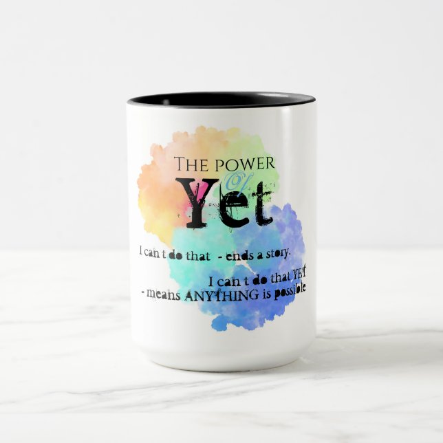 Mug Musique motivationnelle, nuage arc-en-ciel puissan (Centre)