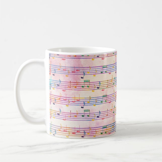 Mug Musique multicolore colorée Note classique (Gauche)