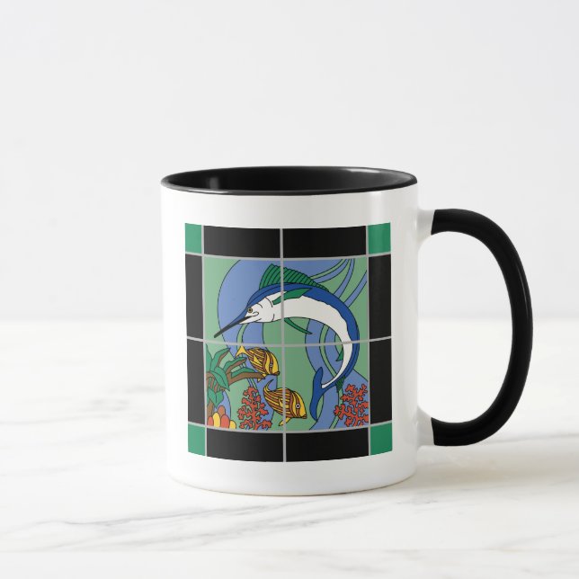 Mug Musique murale de tuiles de marlin de l'île de Cat (Droite)