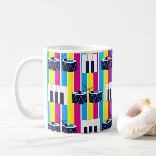 Mug Musique Musicale Tambours Piano Touches Musique