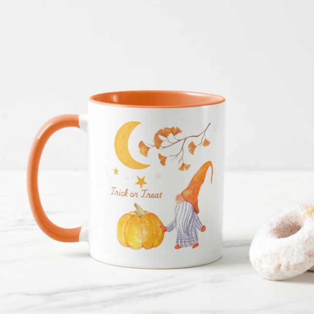 Mug Musique orange Citrouille d'Halloween (Avec donut)