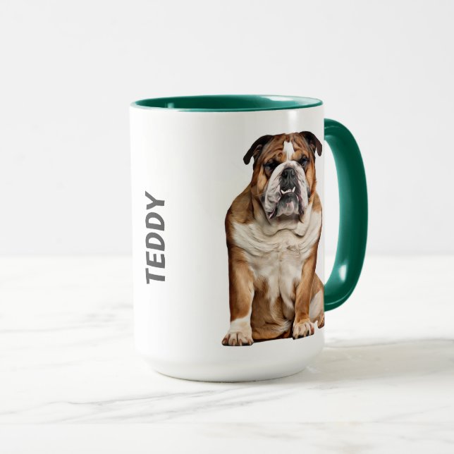 Mug Musique personnalisée Bulldog en anglais (Devant droit)