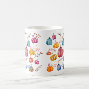 Mug Musique personnalisée d'aquarelle citrouille