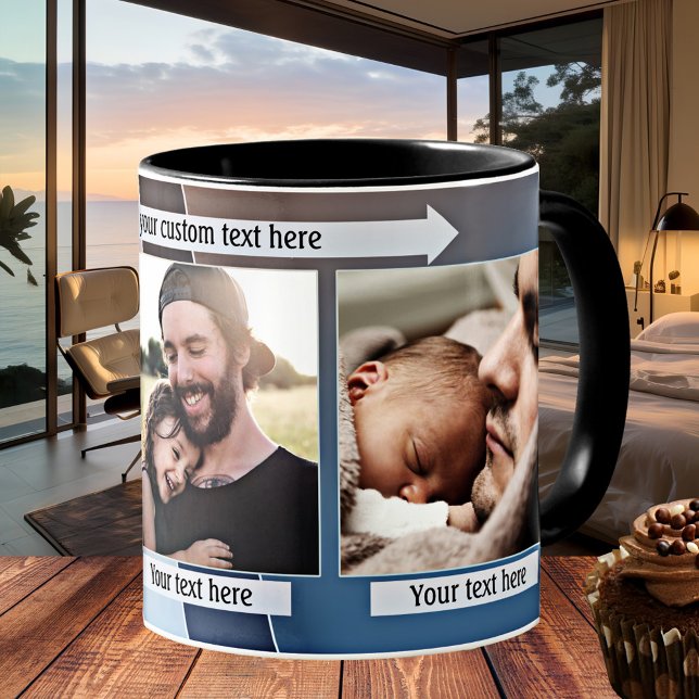 Mug Musique photo de Fête des pères de conception géom (Modern geometric design photo mug. Great for a dad or new father)