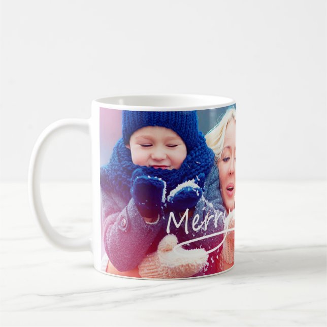 Mug Musique photo de Noël personnalisée (Gauche)