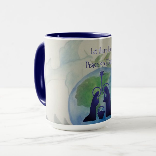 Mug Musique plate de la paix mondiale (Devant gauche)
