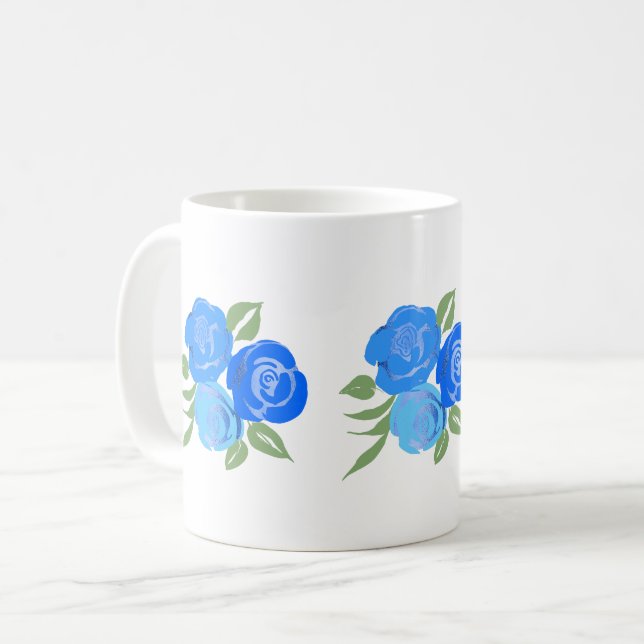 Mug Musique Rose bleue (Devant gauche)