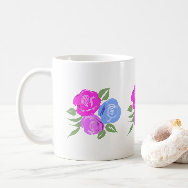 Mug Musique Rose rose et bleue (Avec donut)