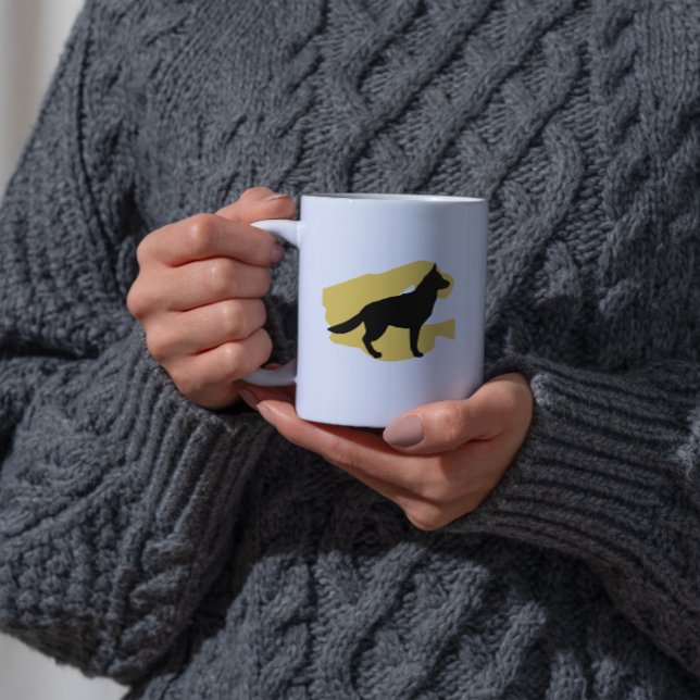Mug Musique Silhouette Shephard allemande (Créateur téléchargé)