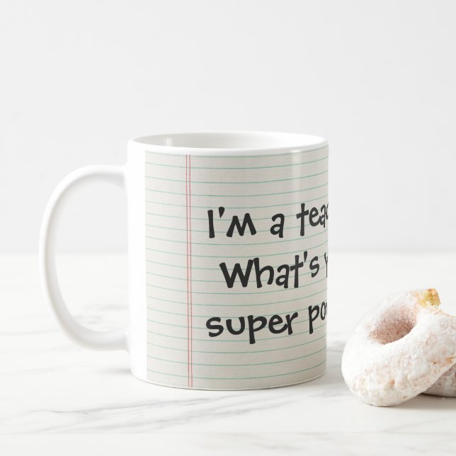 Mug Musique Super Power Teacher (Avec donut)