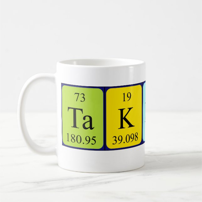 Mug Musique Takeshi nom de table périodique (Gauche)