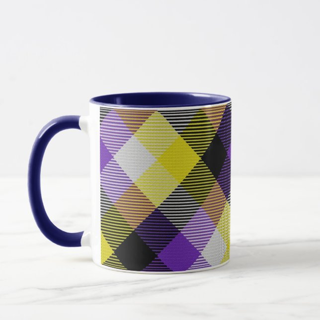 Mug Musique Tartan non binaire (Gauche)