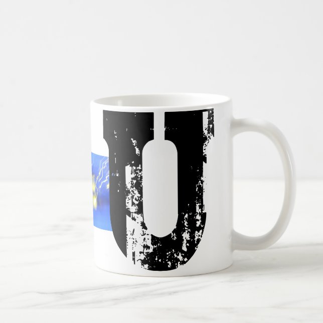 Mug Musique typographique U monogramme (Droite)