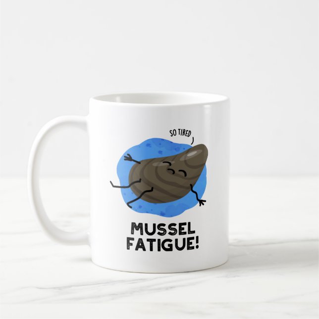 Mug Mussel Fatigue Funky Animal Muscle Pun (Gauche)
