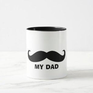 Mug Mustache classique - Noir & Blanc Design papa