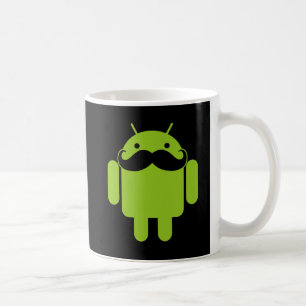 Mug Mustache d'Android vert sur noir