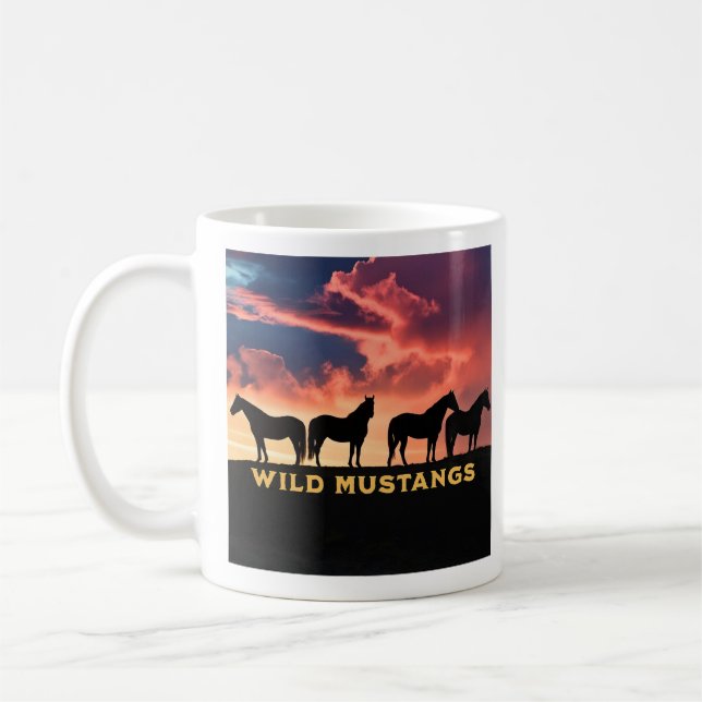 Mug Mustangs sauvages à l'horizon, Don de l'amoureux d (Gauche)