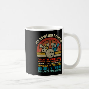Mug My Bowling Excuse Retro Vintage Funny Bowler Bowl