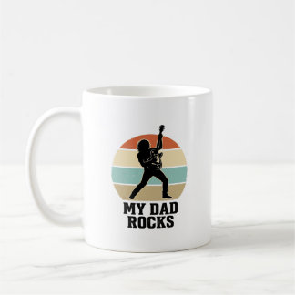 Mug My Dad Rocks Vintage Guitar Sunset Shirt Design_1