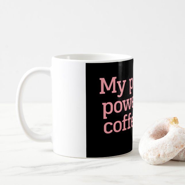 Mug My Patience Powered by Coffee Only Funny Quote Typ (Avec donut)