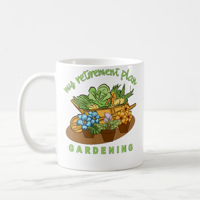 Mug My Retirement Plan Wheelbarrow Pot Flowers Gardeni (Gauche)