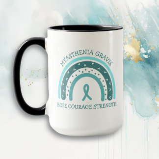 Mug Myasthenia Gravis Warrier Arc-en-ciel et ruban