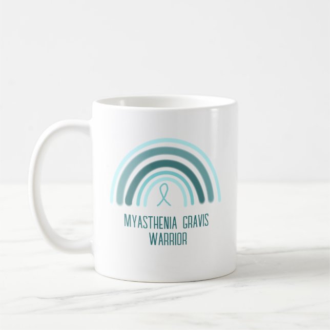 Mug Myasthenia Gravis Warrier Arc-en-ciel et ruban (Gauche)