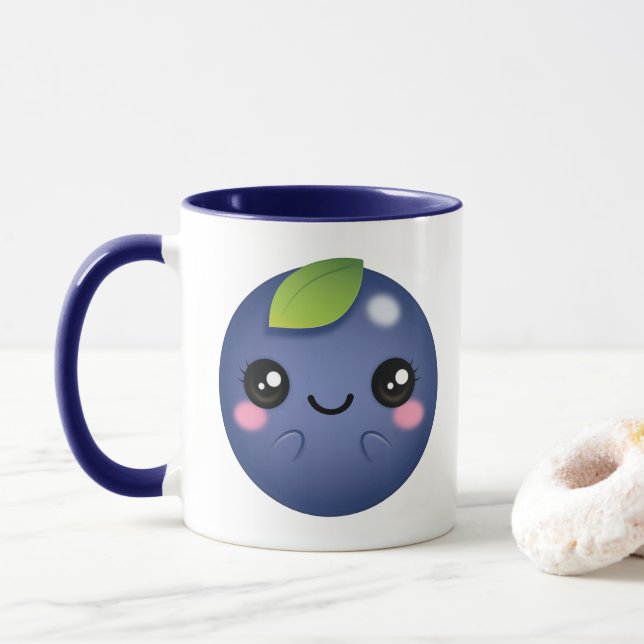 Mug Myrtille de Kawaii (Avec donut)