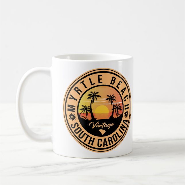 Mug Myrtle Beach South Carolina Retro Sunset Souvenir (Gauche)