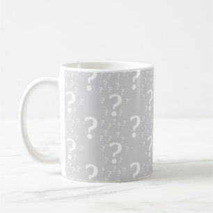 Mug Mystère point de question énigme puzzle gris clair
