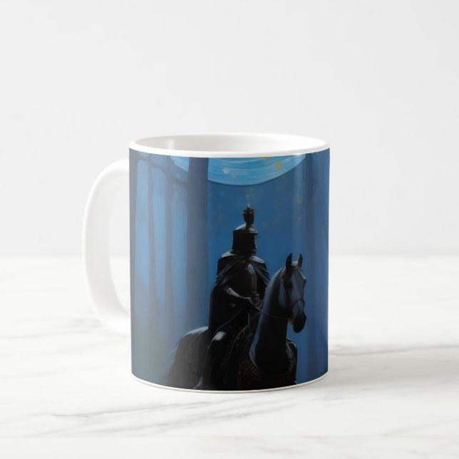 Mug Mystérieux Chevalier Noir dans la Forêt Lune (Devant gauche)