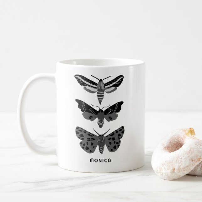 Mug Mystical Magic Moths CUSTOM Cute Insect Bugs (Avec donut)