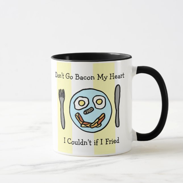 Mug N'allez pas Bacon Mon Coeur, je ne pourrais pas si (Droite)