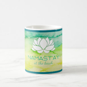 Mug Namastay à l'aquarelle de plage