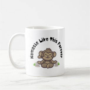 Mug Namaste Comme Cette Forever - Drôle Monkey Yoga Pu