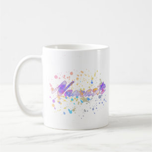 Mug Namaste pour Yoga Aquarelle rose Mauve Jaune Bleu
