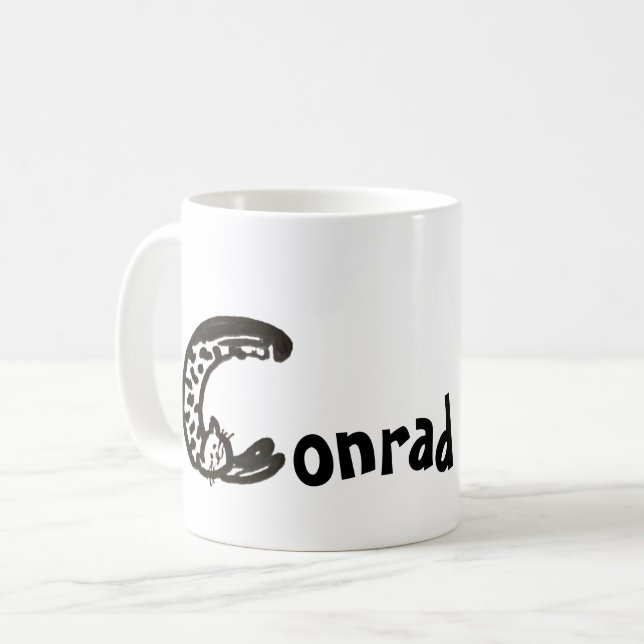 Mug - Name with Initial Cat Letter C (Front Left)