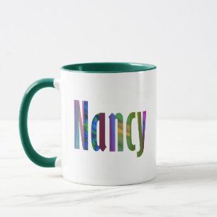 Mug "Nancy" Nom en Lettre colorée brillante et amusant