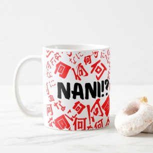 Mug Nani avec les lettres Kanji et Hiragana japonaises