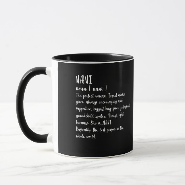 Mug Nani Définition Grand-mère Fête des mères Femmes (Gauche)