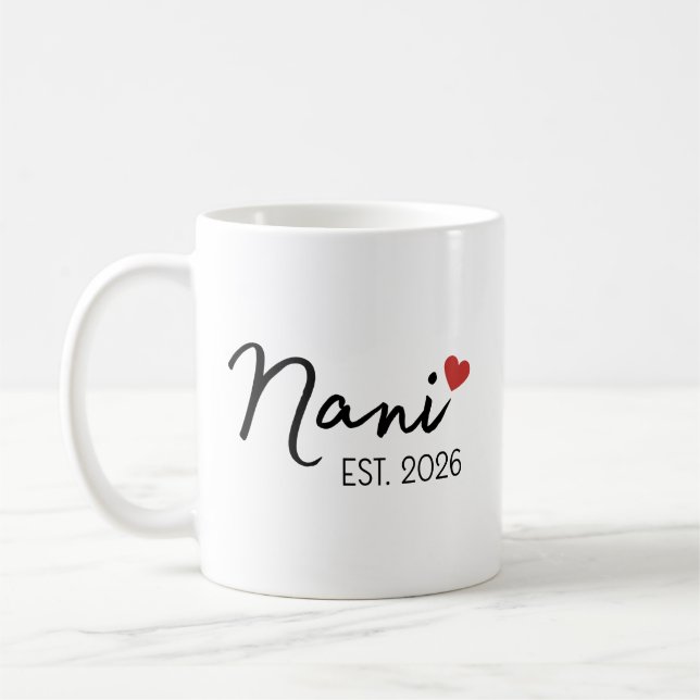 Mug Nani Nana Est 2026 Set, New Indian Grandparent (Gauche)