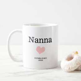 Mug Nanna, Coeur rose, Photo unique personnalisée