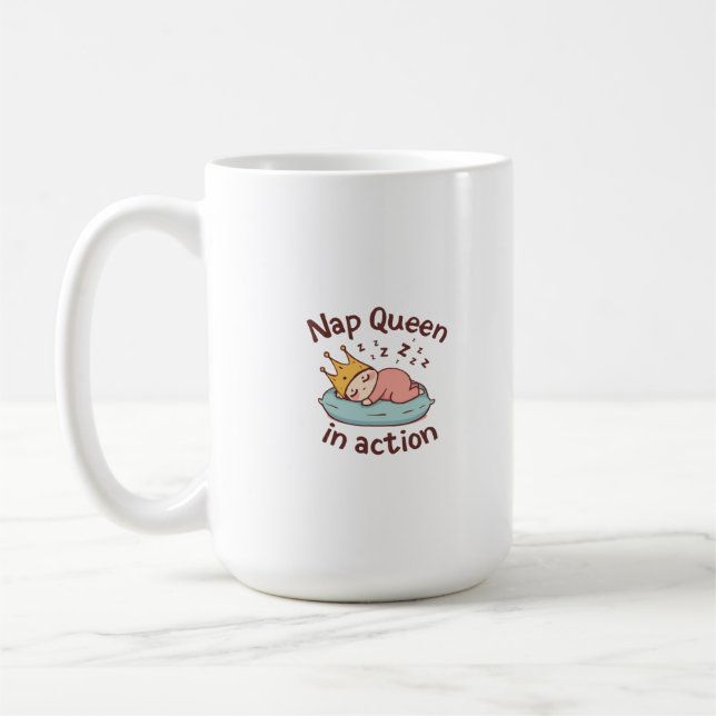 Mug Nap Queen in Action Baby Design (Gauche)