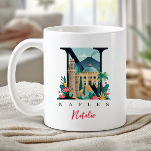 Mug Naples Italie Monogramme Lettre N Cadeau Personnal