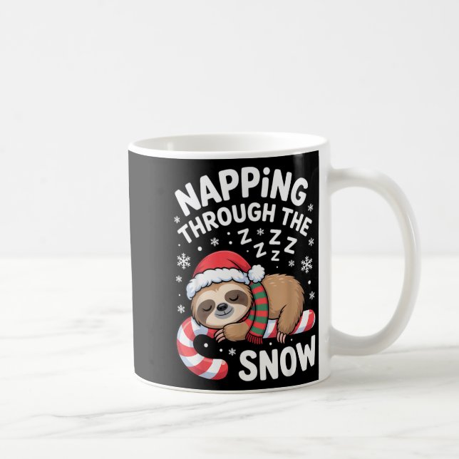 Mug Napng Through The Snow Funny Sloth Candy Cane Xmas (Droite)