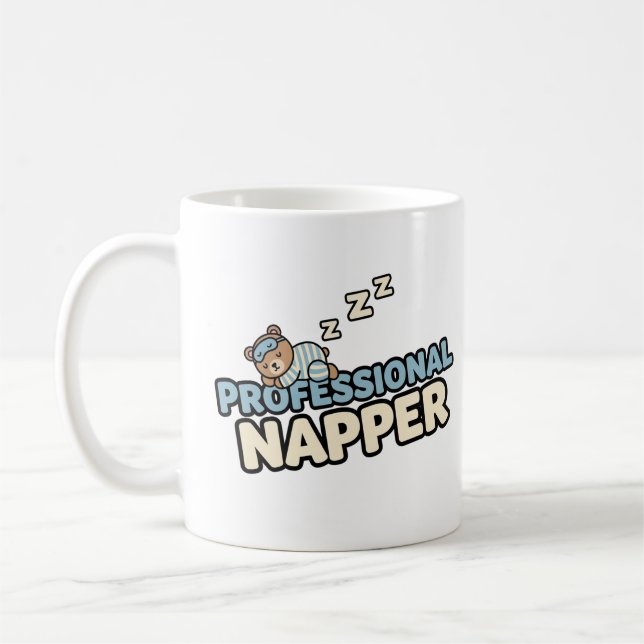 Mug Napper Professionnel - Mignonne Ours Caricatur (Gauche)