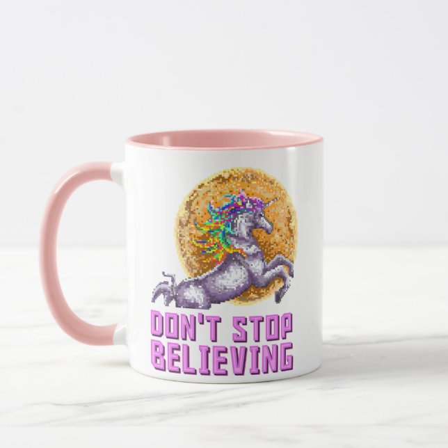 Mug N'arrêtez pas Believin Rainbow Unicorn (Gauche)