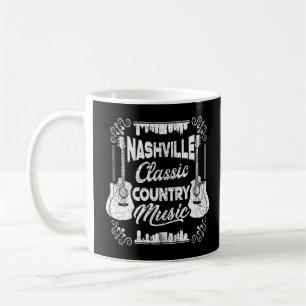 Mug Nashville Classic Country Music Tennessee Guitare