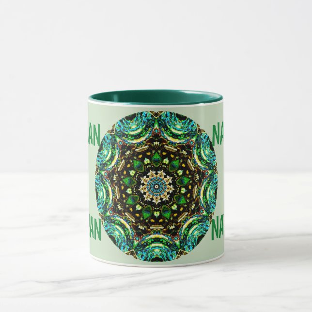 Mug NATHAN ~ Personalized Paua Shell Fractal ~ (Centre)