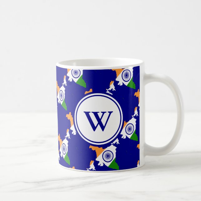Mug Nation Bénéficiaire de l'INDE élégant cadeau Monog (Droite)